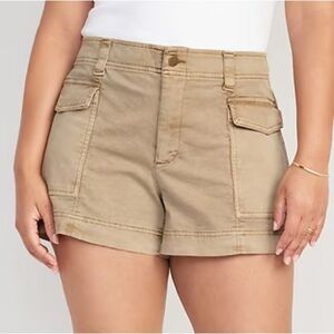 Old Navy Women 3X Tan Twill Casual Mid-Rise Cargo Shorts 3.5-inch Inseam NWT